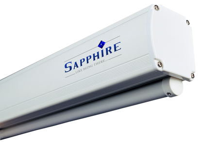 Sapphire Aluminium Slow Retraction Manual Screen 4:3 Format Viewing Area 1710mm x 1280mm with channel fix brackets Approx Case Dimensions L 1864mm x H 93mm x D 79mm